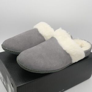 NEW SOREL Nakiska Slide II Women's 12 Suede Lined Slippers Gray Indoor/Outdoor